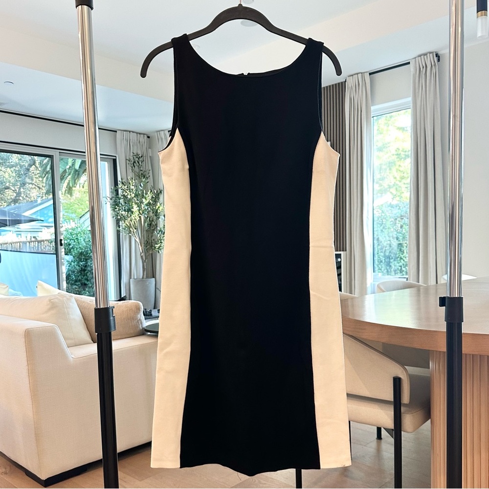 French Connection Black and White Colorblock Dress